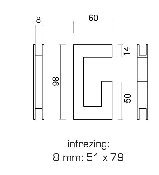 HDD Pro schuifdeurkom Carré glas zwart 8mm – detail