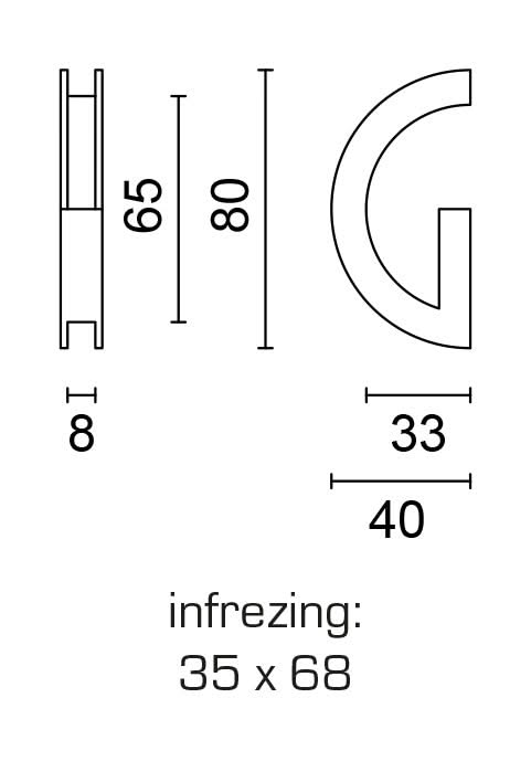 HDD Pro schuifdeurkom halve maan zwart detail