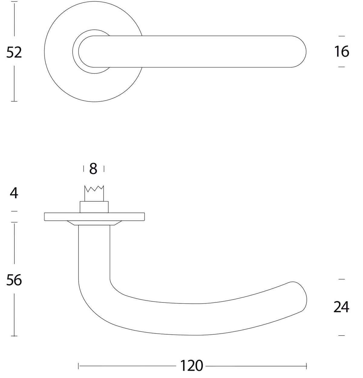 Intersteel deurkruk Sabel ø16 mm rvs geborsteld detail