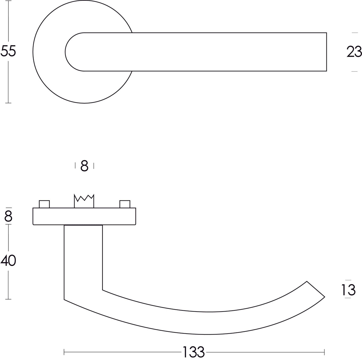 Intersteel deurkruk Blok rvs geborsteld detail