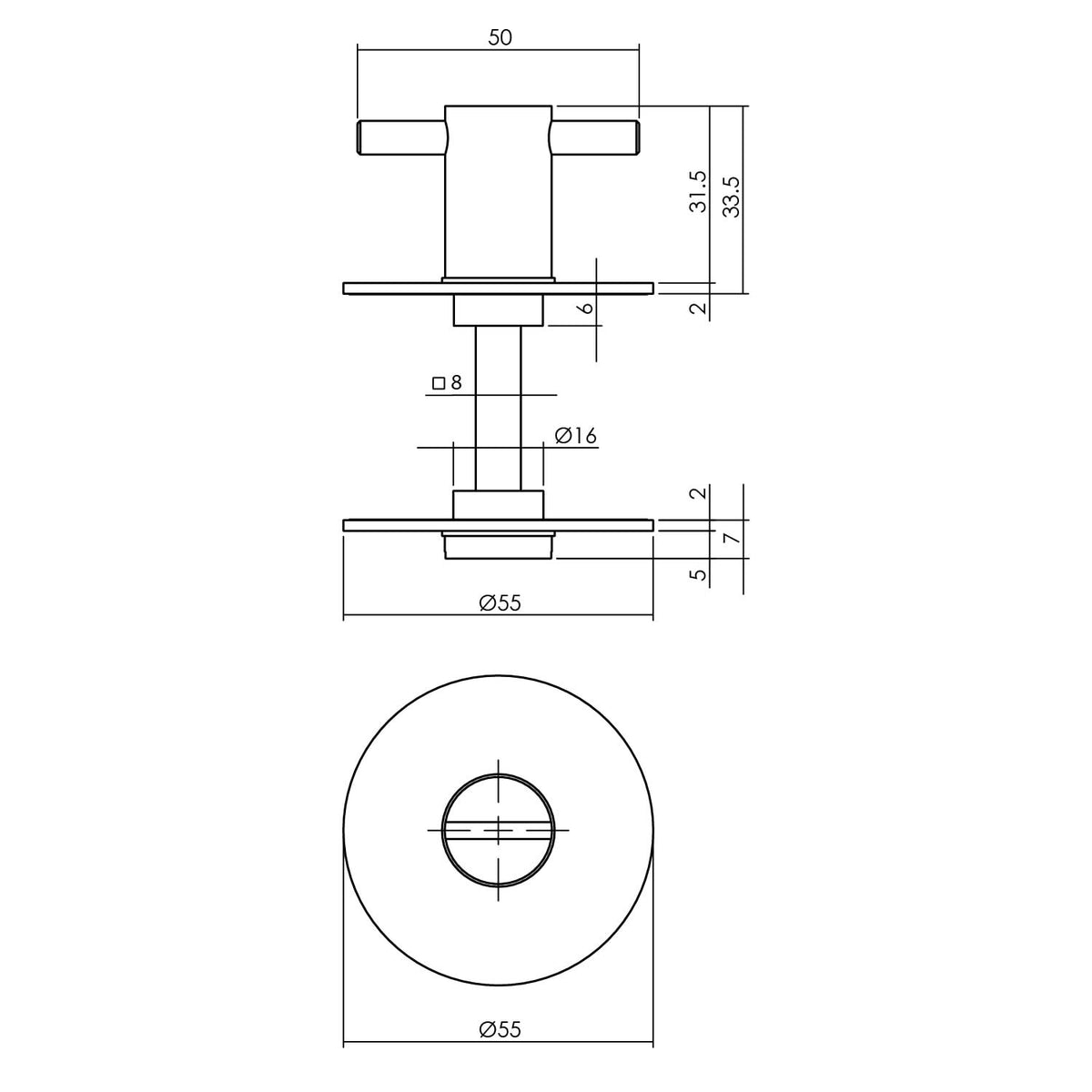 Intersteel zelfklevende wc-rozet 55x2mm rvs geborsteld – detail
