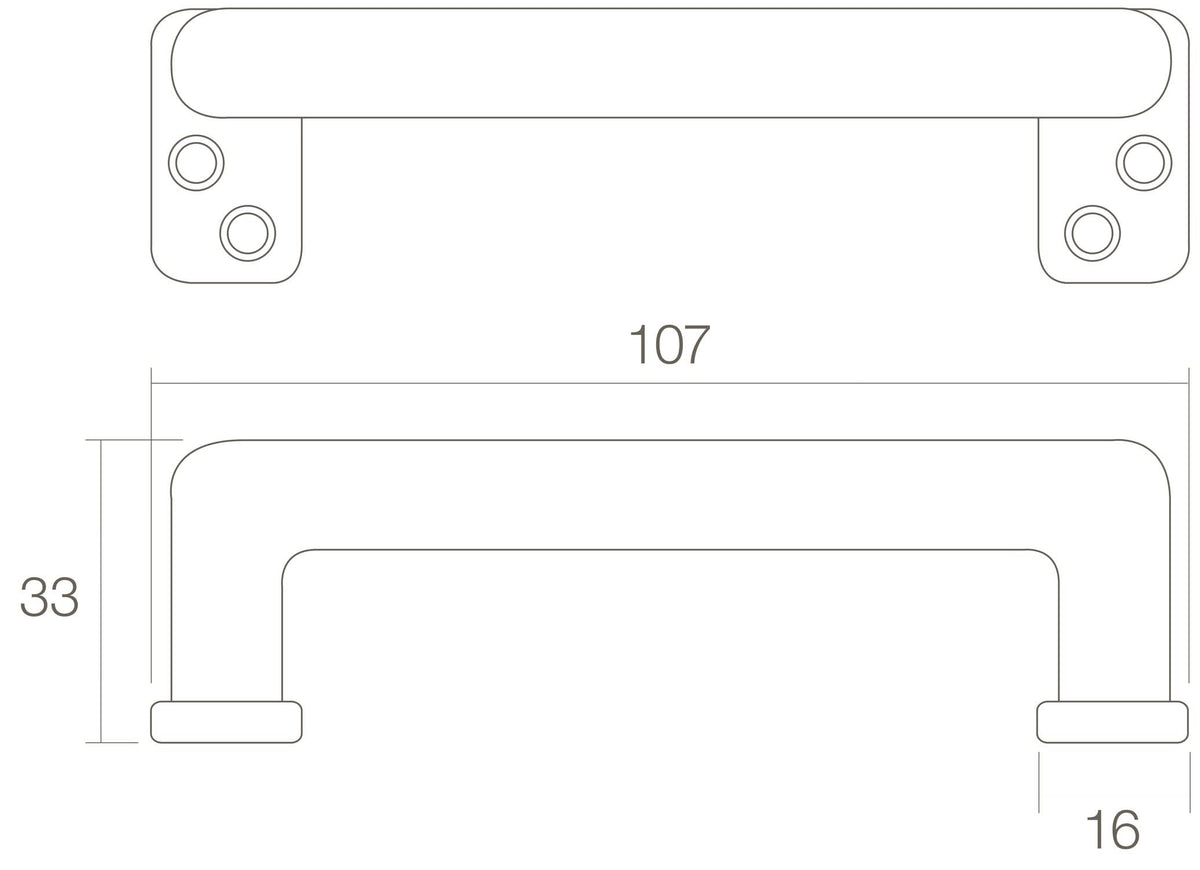 Intersteel meubelgreep messing getrommeld detail