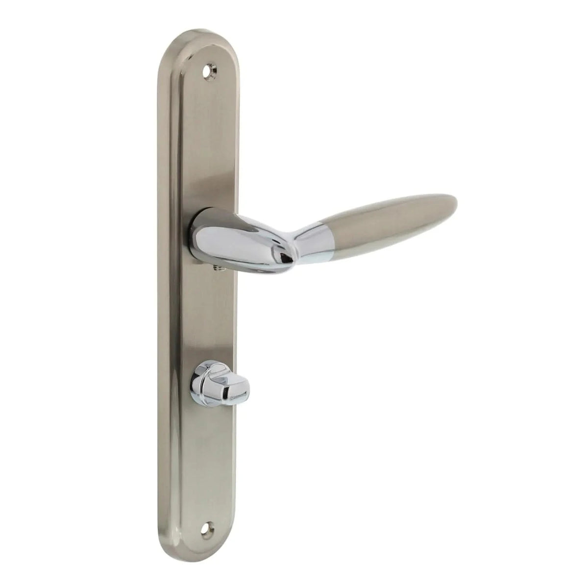 Intersteel deurkruk Elen op schild Toilet WC 63/8 chroom/nikkel mat – vooraanzicht