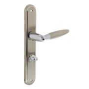 Intersteel deurkruk Elen op schild Toilet WC 63/8 chroom/nikkel mat – vooraanzicht