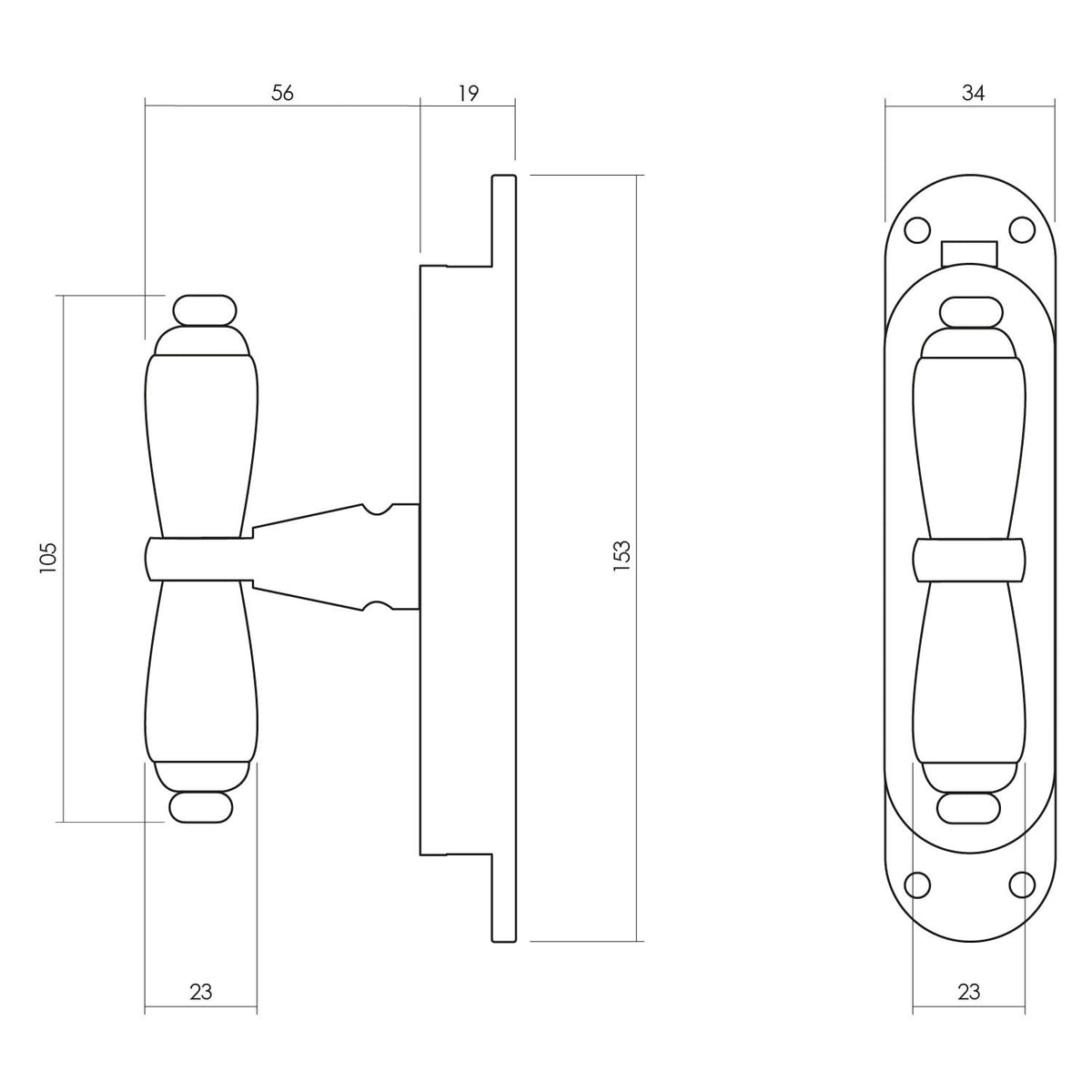 Intersteel kruk-espagnolet kruiskruk verchroomd – detail