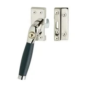 Intersteel raamsluiting Ton 222 afsluitbaar SKG1 nikkel/ebbenhout zijaanzicht