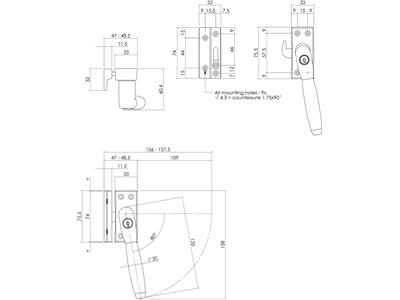 Intersteel raamsluiting Ton 400 afsluitbaar SKG1 nikkel/ebbenhout detail