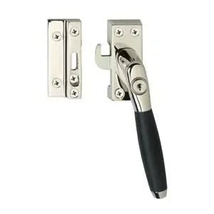 Intersteel raamsluiting Ton 400 afsluitbaar SKG1 nikkel/ebbenhout vooraanzicht