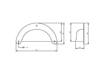 Intersteel schelpgreep 96 mm nikkel detail