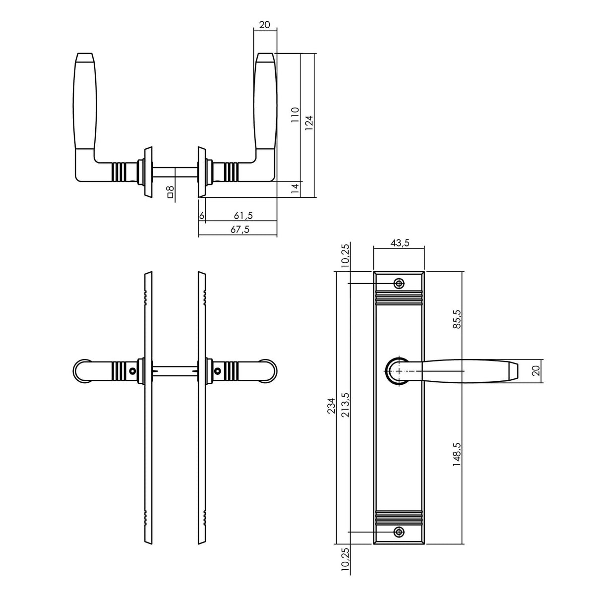 Intersteel Ton Basic deurkruk mat nikkel detail groef in schild