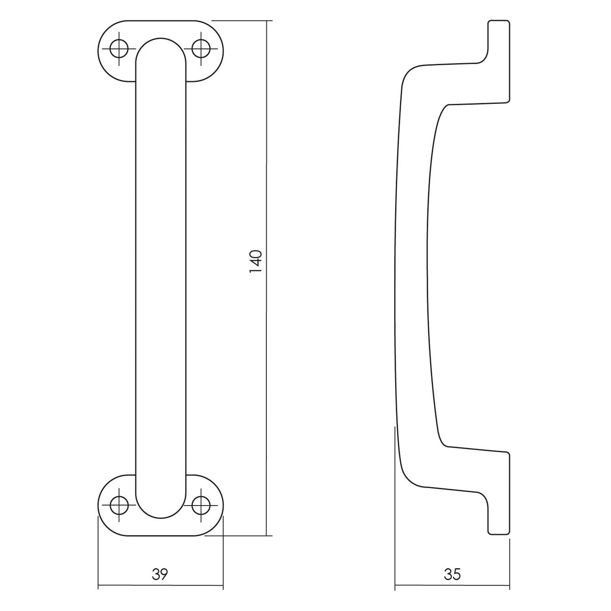 Intersteel meubelgreep 140 mm nikkel mat detail