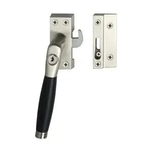 Intersteel raamsluiting Ton 222 afsluitbaar SKG1 rechts nikkel mat/ebbenhout zijaanzicht