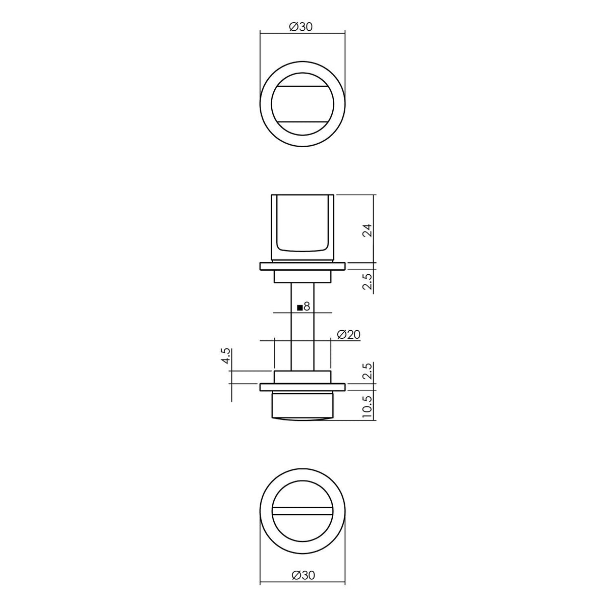 Intersteel wc-rozet met toiletsluiting mat zwart - detail sluiting