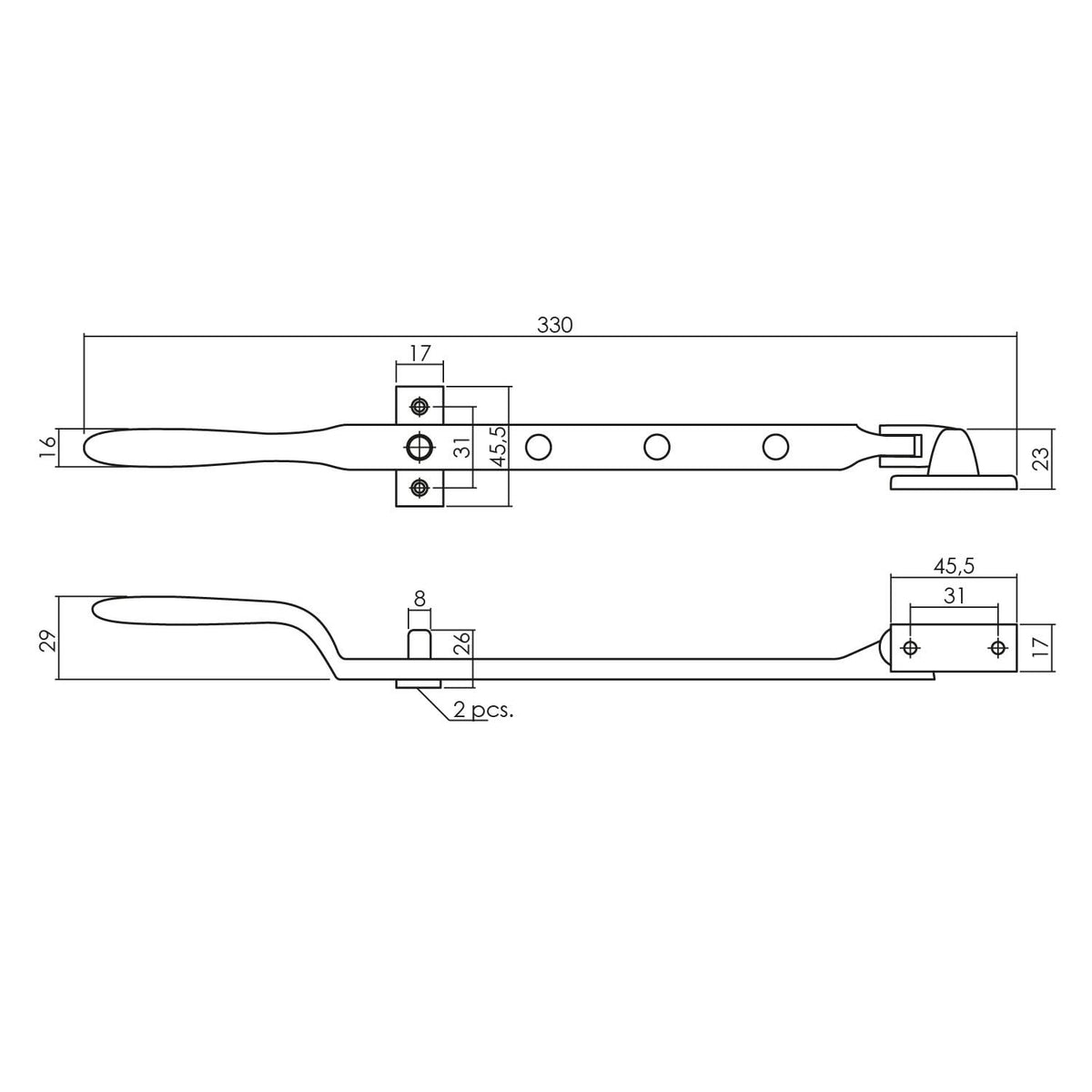 Intersteel raamuitzetter met stelpen mat zwart detail