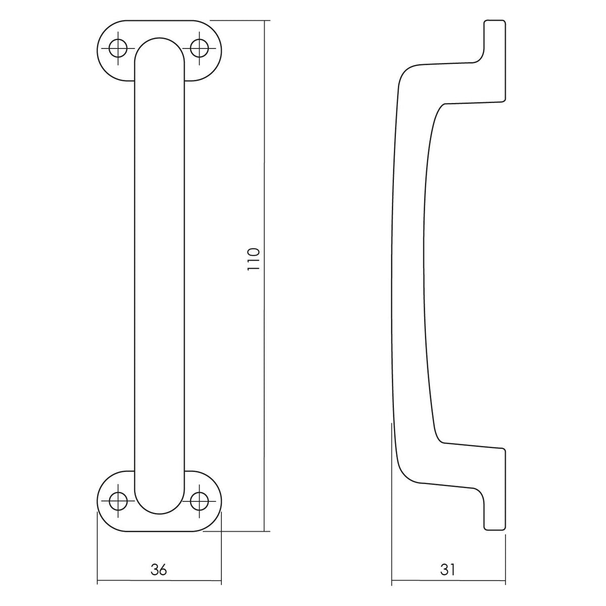 Intersteel meubelgreep 110 mm mat zwart detail