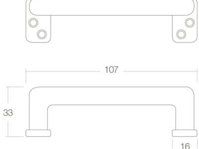 Intersteel meubelgreep 107 mm mat zwart detail
