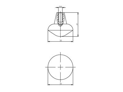 Intersteel Meubelknop 20mm Mat Zwart – detail