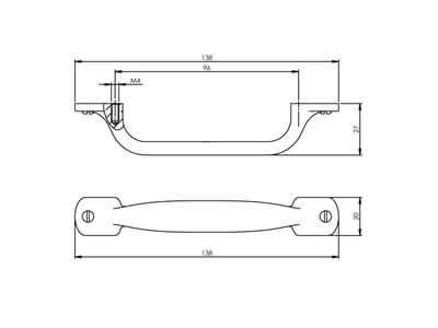 Intersteel meubelgreep 138 mm mat zwart detail