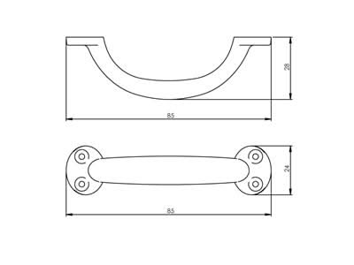 Intersteel meubelgreep 85 mm mat zwart detail