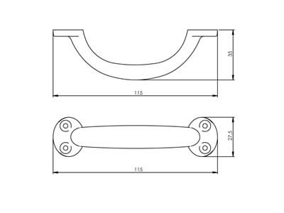 Intersteel meubelgreep 115 mm mat zwart detail