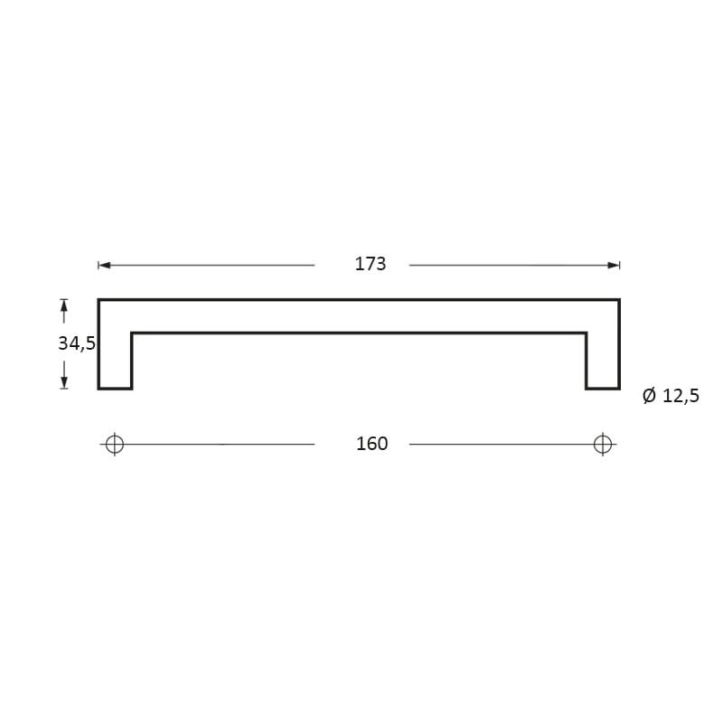 Intersteel Meubelgreep Hoek 90° 173mm Zwart – detail