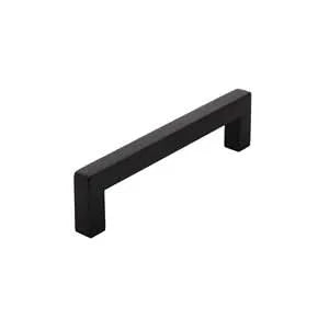 Intersteel Meubelgreep Vierkant 108mm Zwart – vooraanzicht