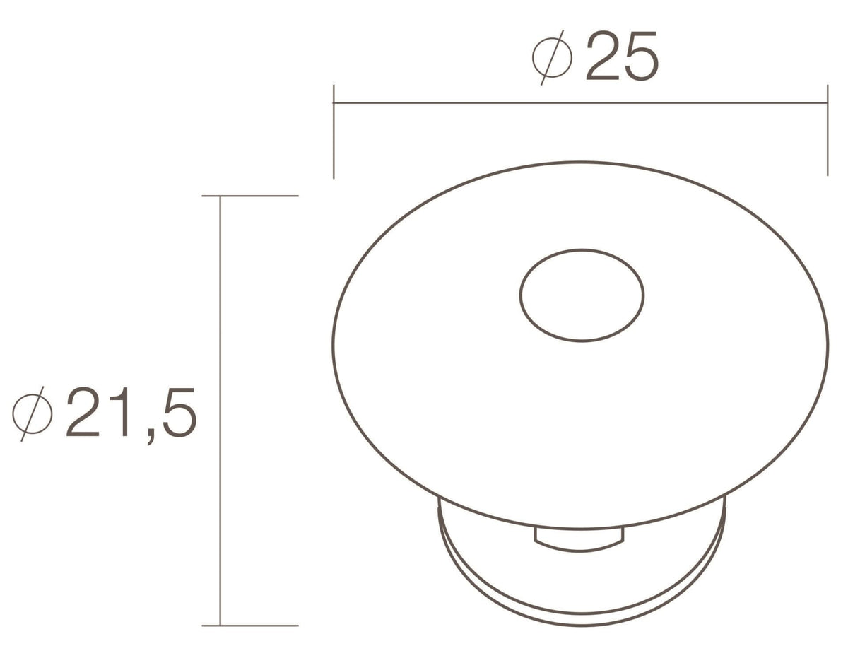 Intersteel Meubelknop Rond Zon 25mm Messing Gebruineerd – detail