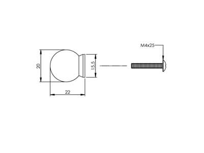 Intersteel meubelknop bolrond RVS geborsteld detail
