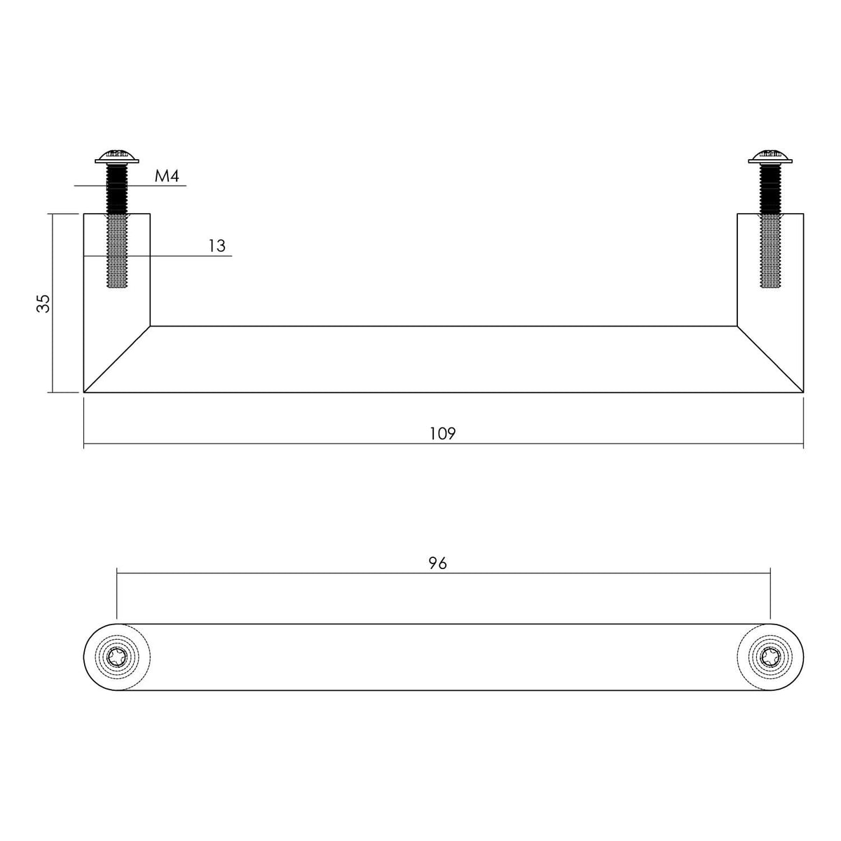 Intersteel meubelgreep 108 mm RVS geborsteld detail