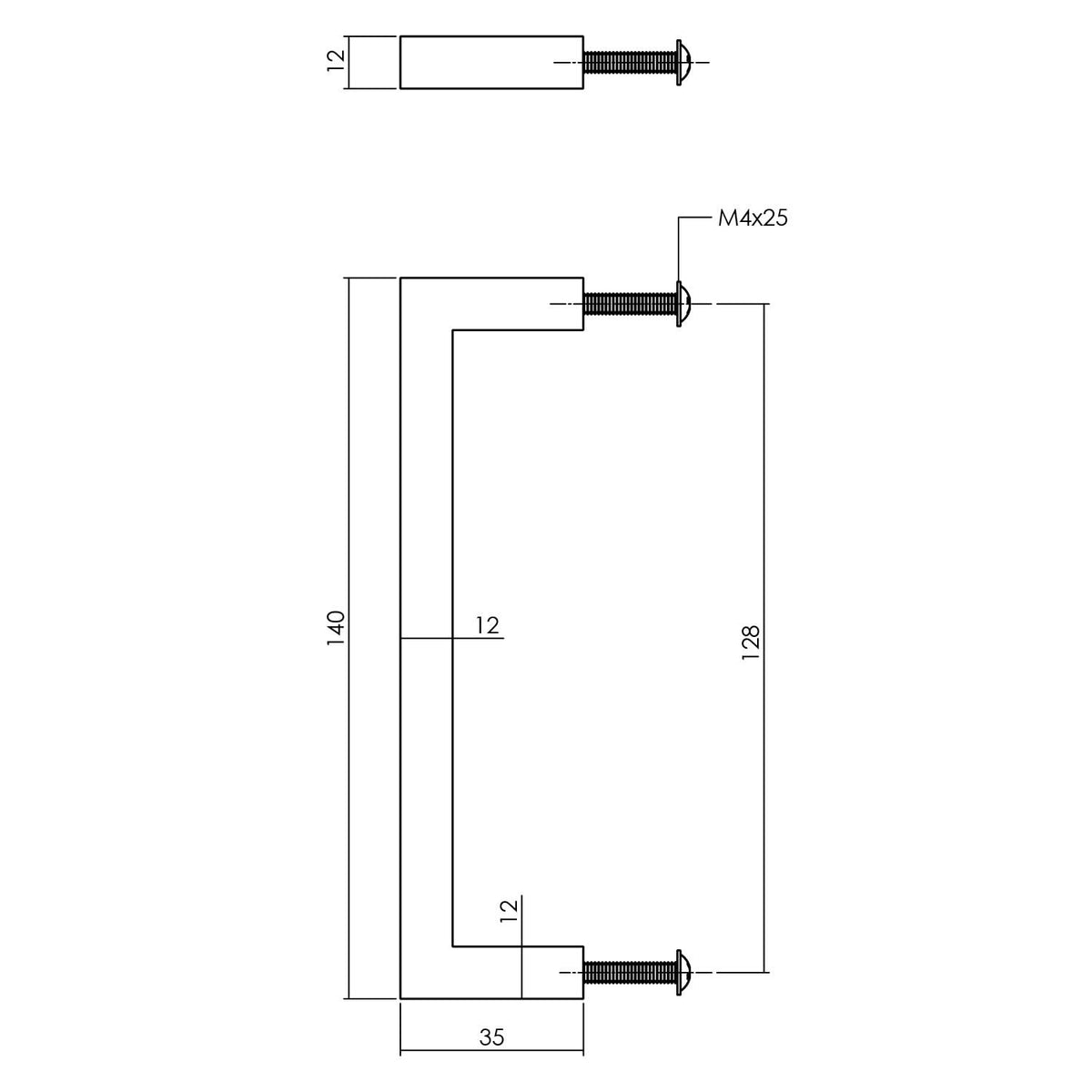 Intersteel meubelgreep 140 mm rvs geborsteld detail