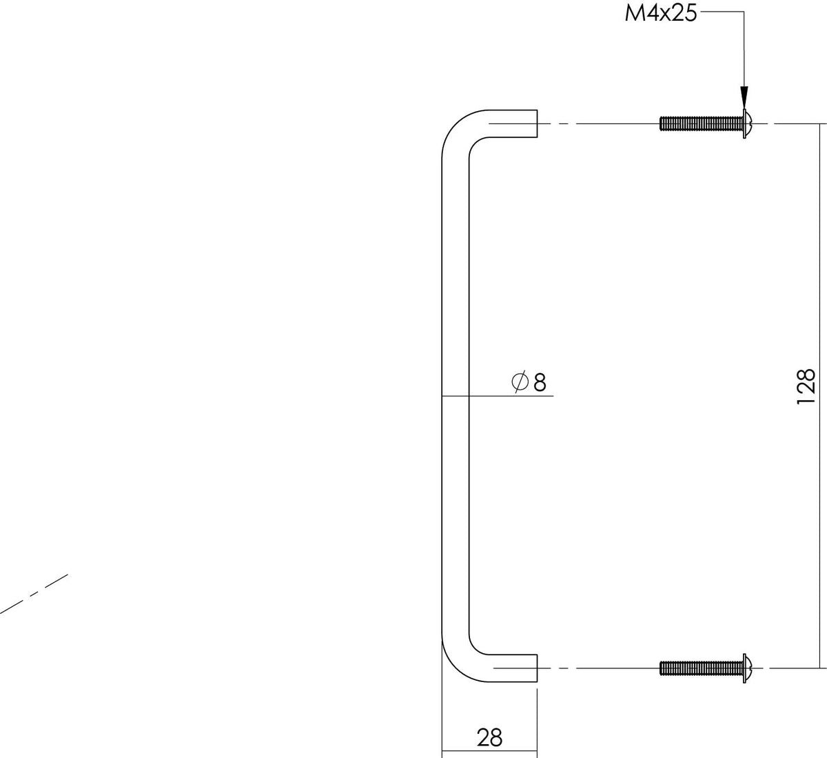 Intersteel meubelgreep 128 mm RVS geborsteld detail