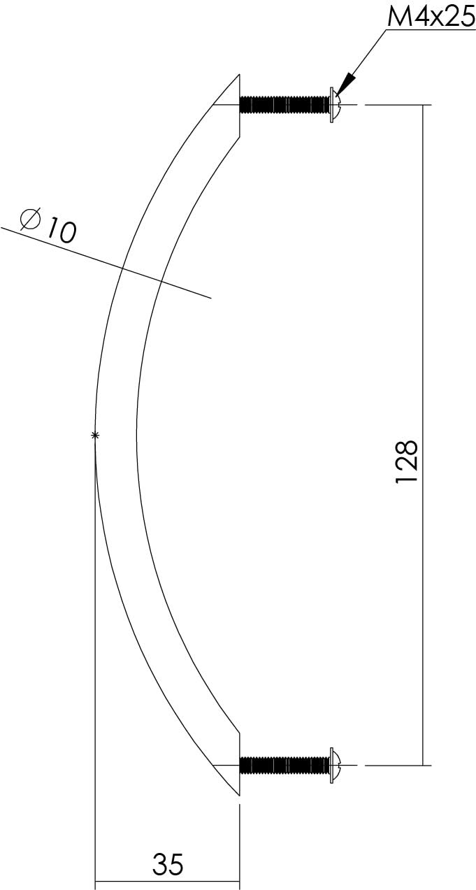 Intersteel Meubelgreep 145mm RVS Geborsteld – detail