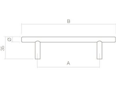 Intersteel Meubelgreep Ø10mm 114mm RVS Geborsteld – detail