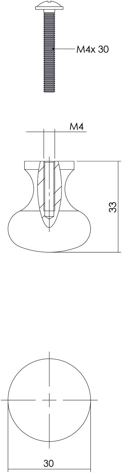 Intersteel meubelknop 30mm smeedijzer zwart – detailfoto
