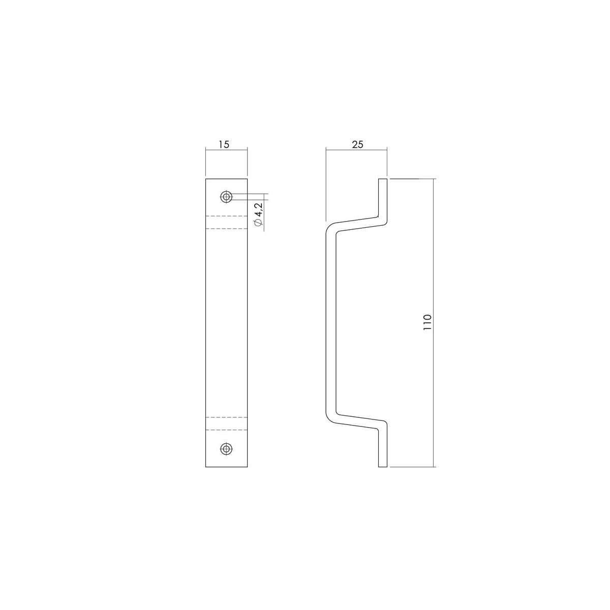 Intersteel Handgreep 110mm Aluminium F1 – detail