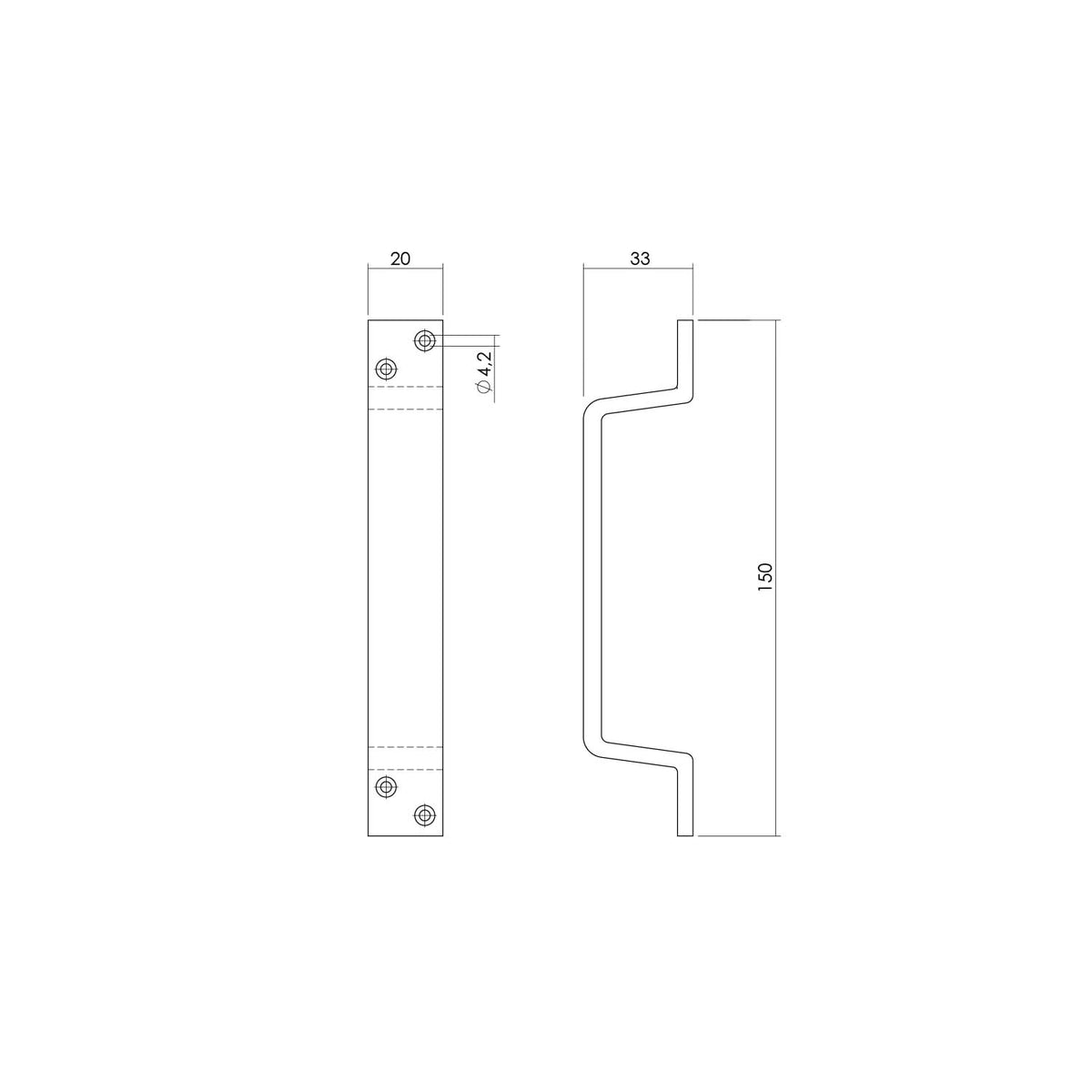 Intersteel Handgreep 150mm Aluminium F1 – detail