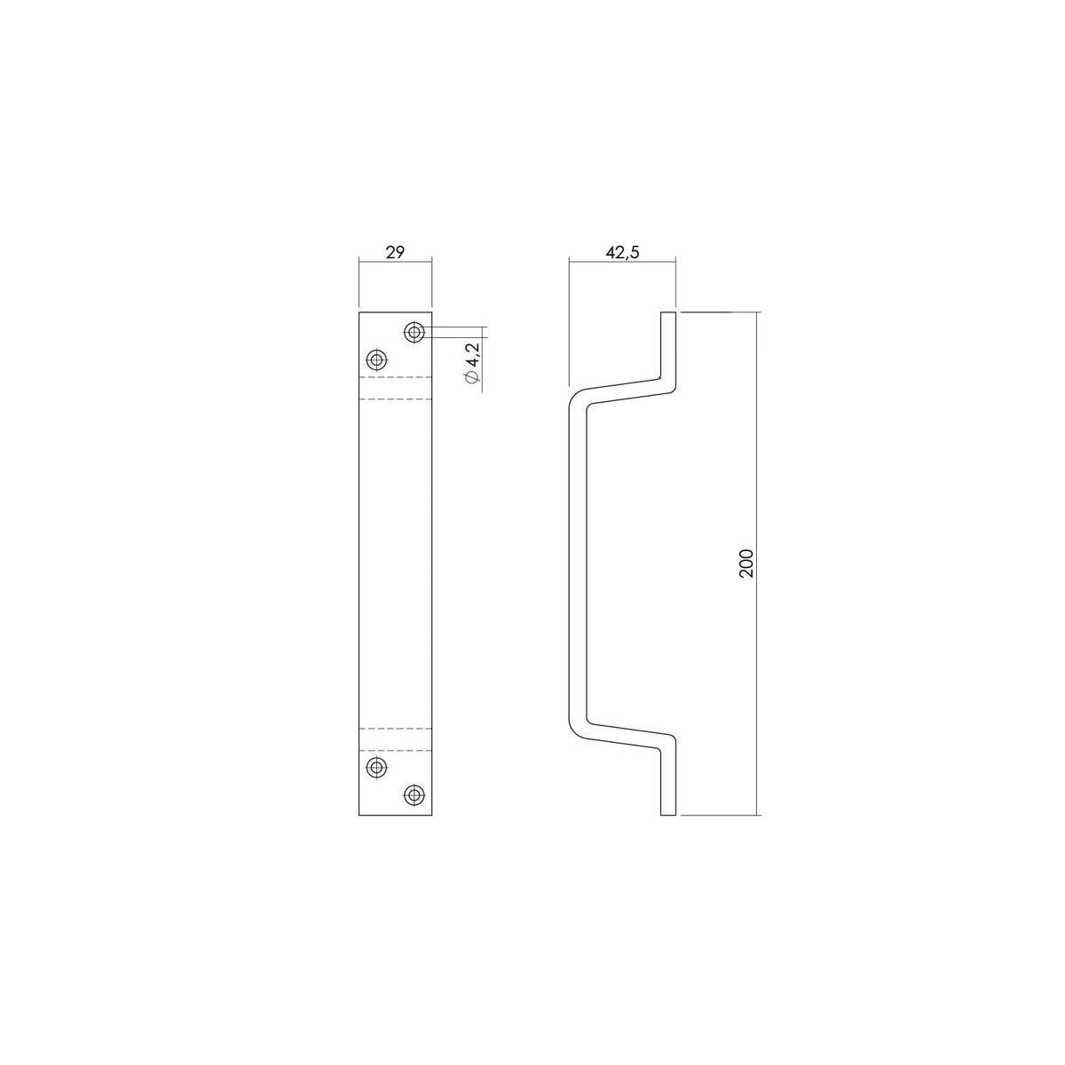 Intersteel handgreep 200 mm aluminium F1 detail