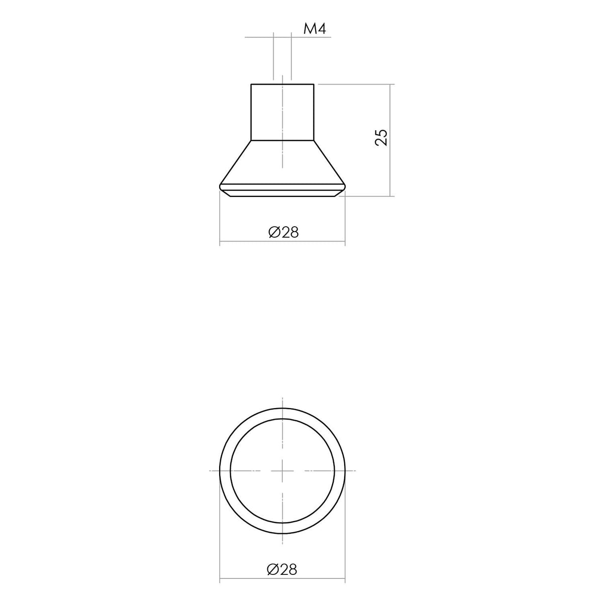 Intersteel houten meubelknop 28mm essenhout – detailfoto