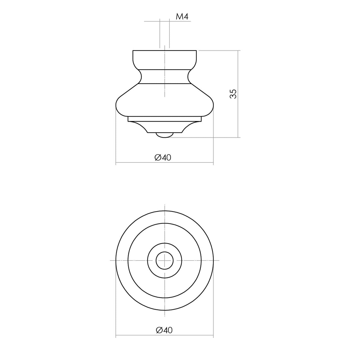 Intersteel meubelknop 40 mm beukenhout detail