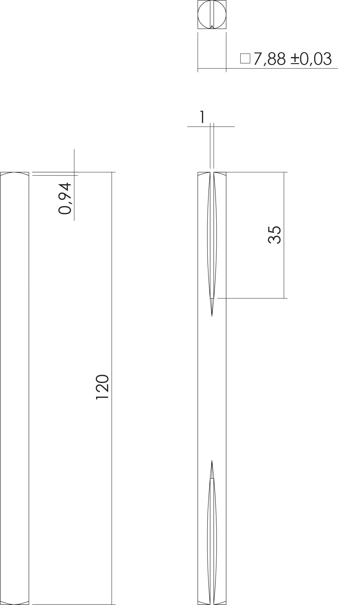 Intersteel krukstift 8x120 mm staal detail