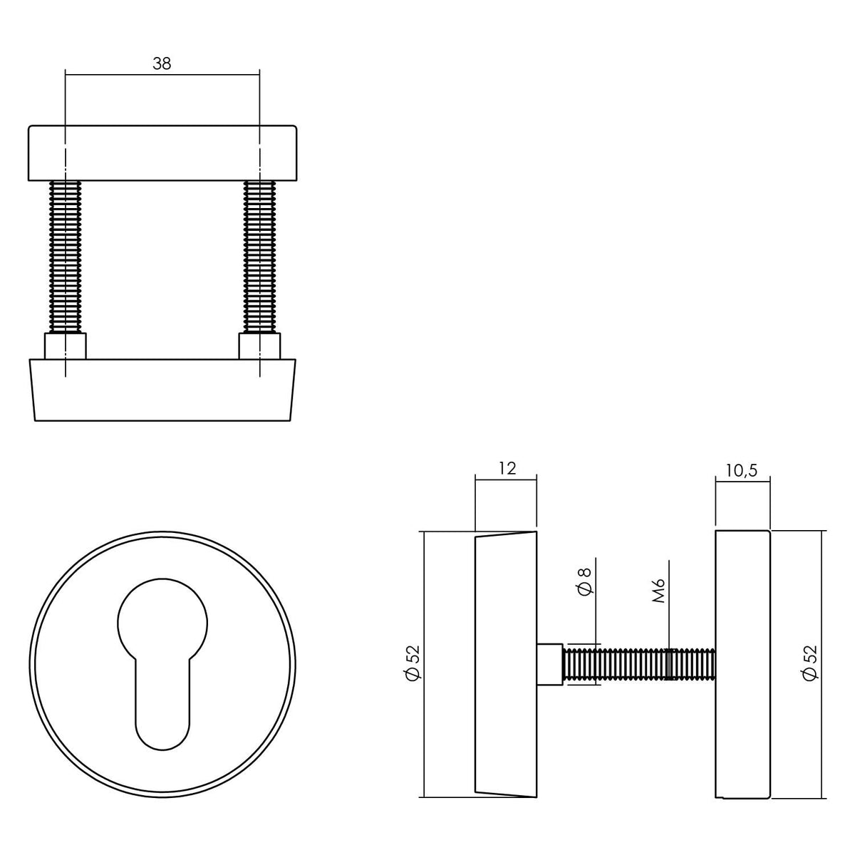 Intersteel veiligheidsrozet RVS geborsteld detail