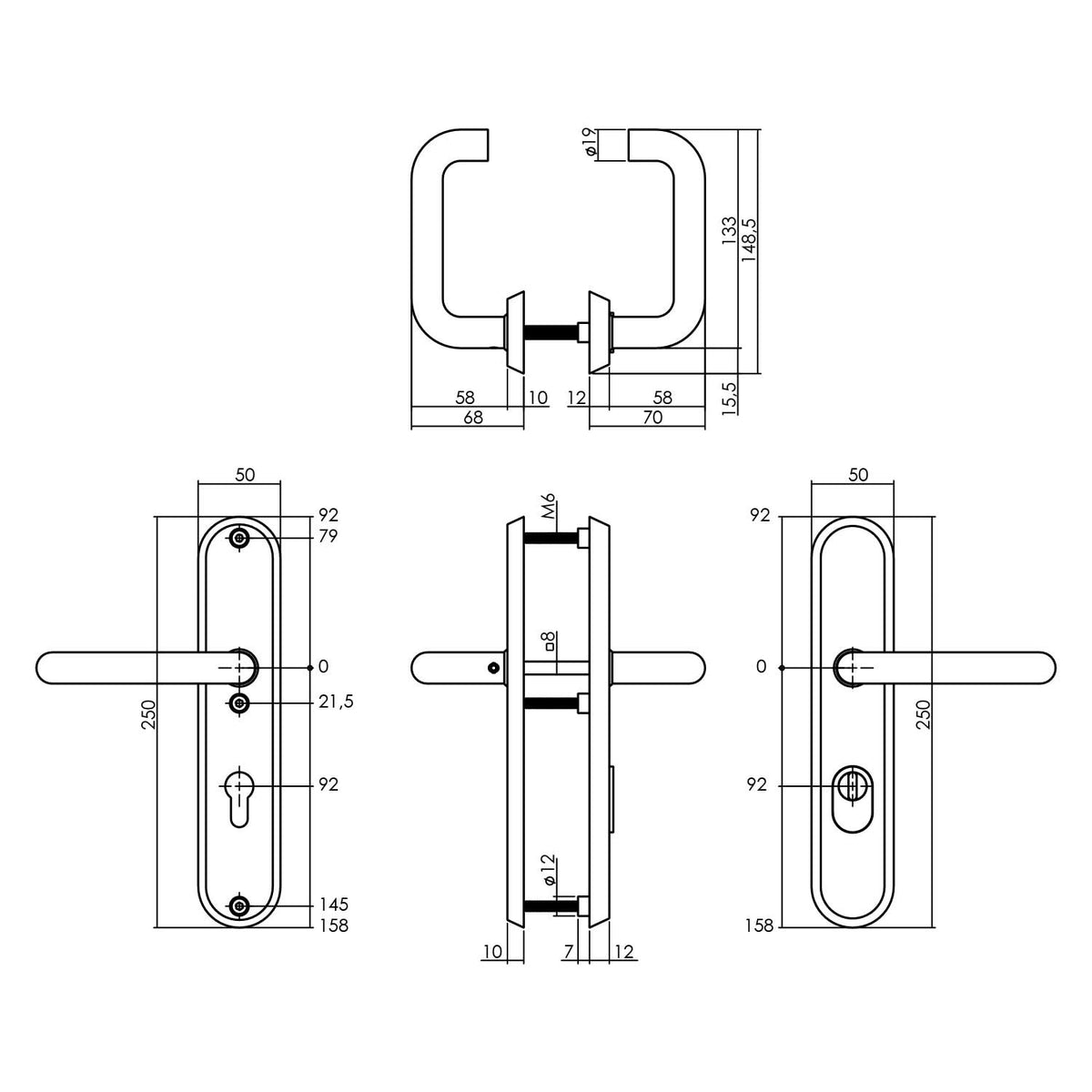 Intersteel veiligheidsbeslag PC92 RVS geborsteld met kerntrekbeveiliging – detailweergave