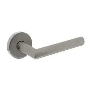 Intersteel deurkruk Jura ronde rozet rvs geborsteld – vooraanzicht