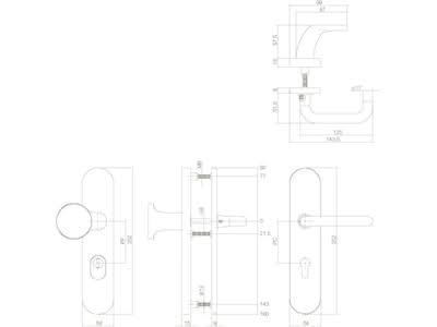 Intersteel veiligheidsbeslag ovaal messing gelakt detail
