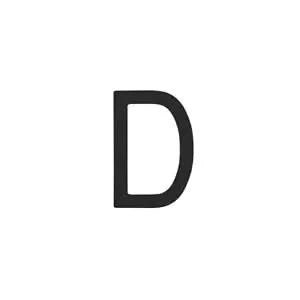 Intersteel huisletter D 100 mm rvs mat zwart – vooraanzicht