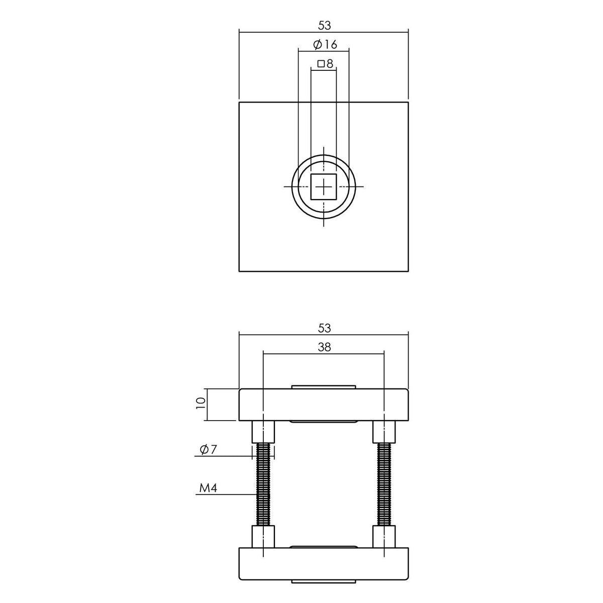 Intersteel achterdeurbeslag set Jura vierkante rvs zwart – maatschets