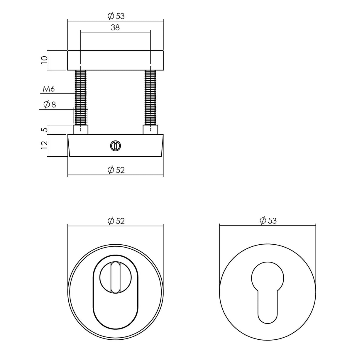 Intersteel voordeurset Jura RVS zwart voordeurknop detail