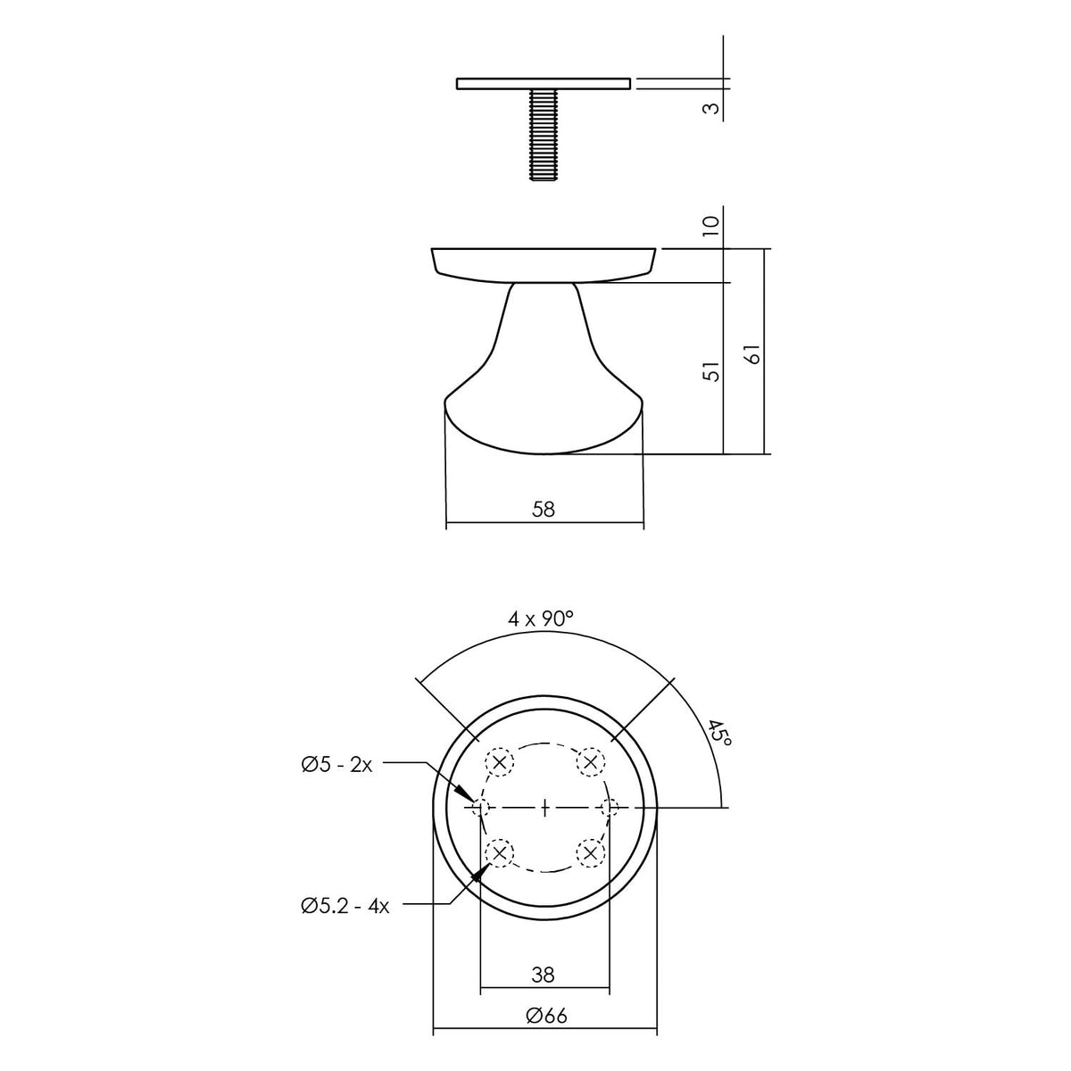 Intersteel voordeurbeslag set Jura rond RVS zwart knop detail