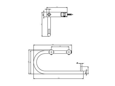 Intersteel wc-rolhouder met pin stop rvs geborsteld detail