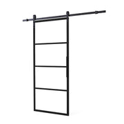 Intersteel DIY-schuifdeur Cubo zwart met transparant glas - vooraanzicht